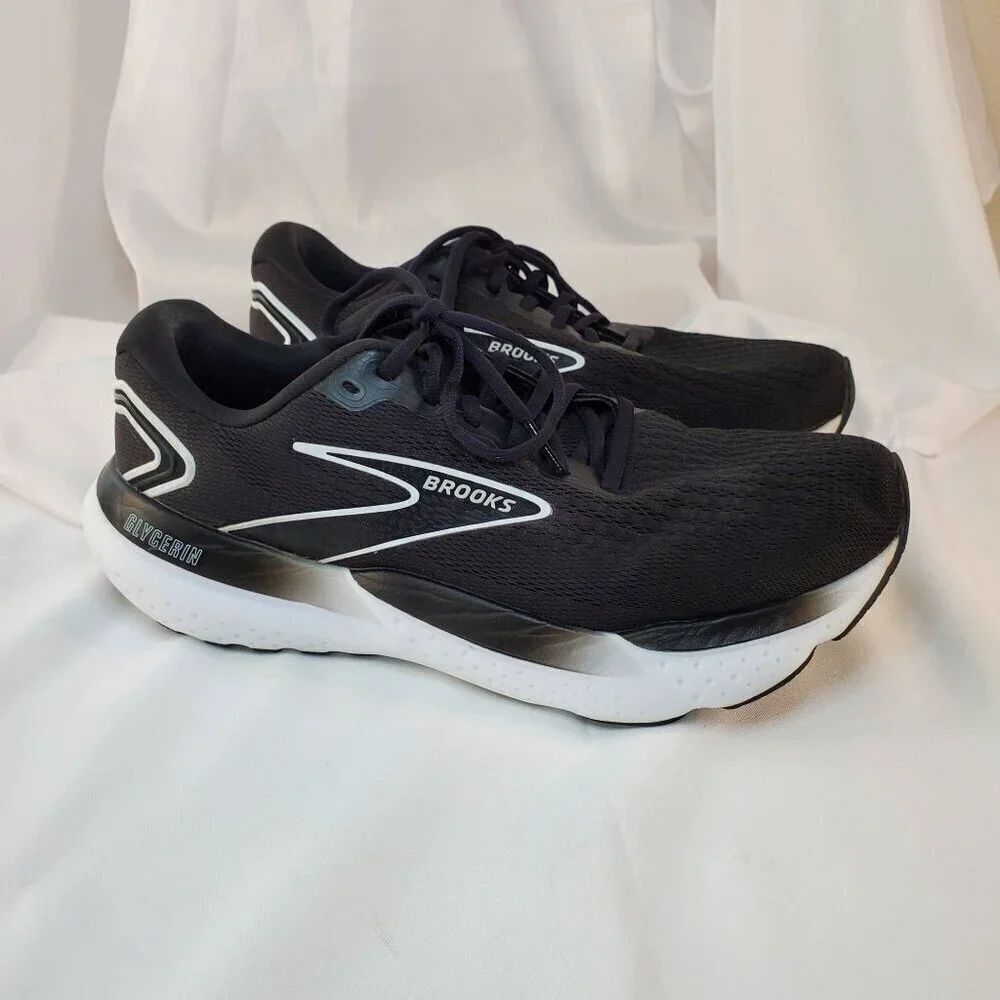 Brooks Glycerin 21 womans Running Shoes 11.5 B Cushion Neutral Black & White